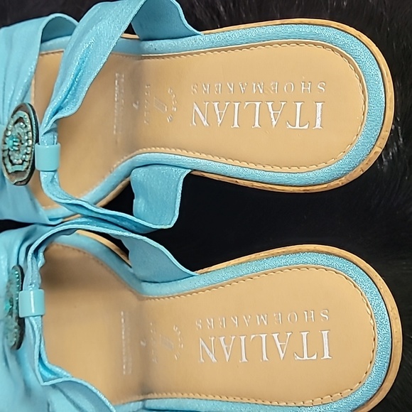 Italian Shoe Makers Embellished Wedges  SZ 7 - Picture 5 of 10